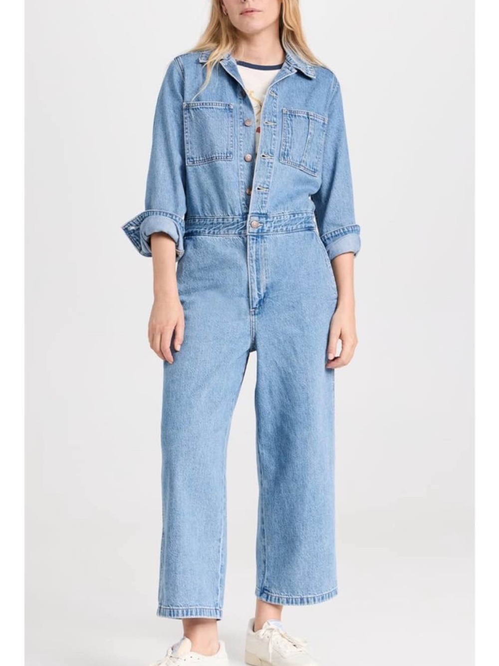 Levi's Light Blue Wide-Leg Denim Jumpsuit - Picture 4 of 10